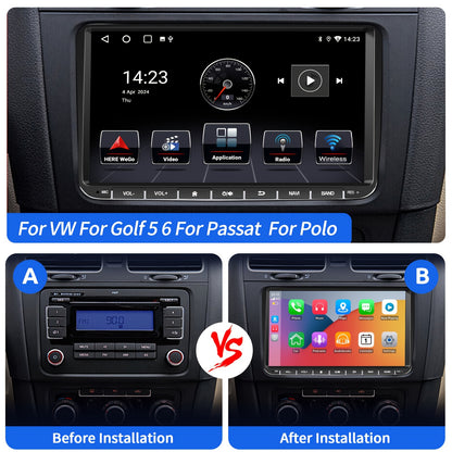 Multifunctionele Autoradio – Navigatiesysteem – Carplay Multimedia – Android Auto – Auto Headunit – 9 Inch IPS Scherm – Android 14 Met Camera & Microfoon