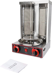 Kebab/Döner Grill - BBQ - Roestvrijstaal - 360° Roterend - 3000W - Barbecues - 2 Branders