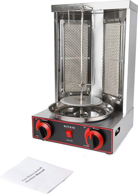 Kebab/Döner Grill - BBQ - Roestvrijstaal - 360° Roterend - 3000W - Barbecues - 2 Branders