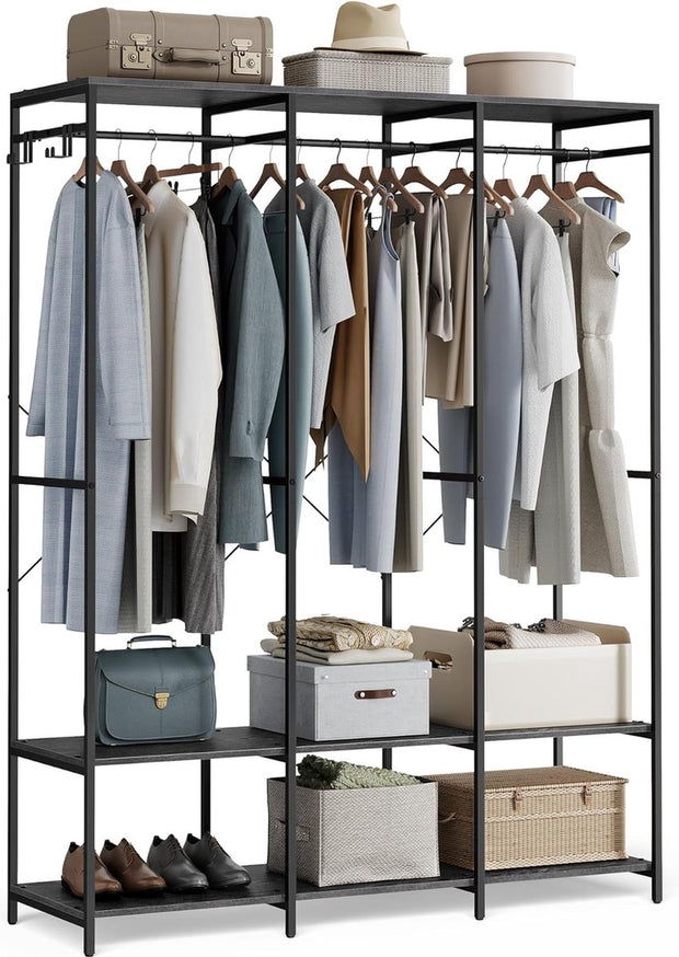 Kledinghangers - Kledingrek Metaal - Schoenenrek - Kledingkasten Slaapkamer - 40 x 141 x 180 cm - Kledingrek Zwart