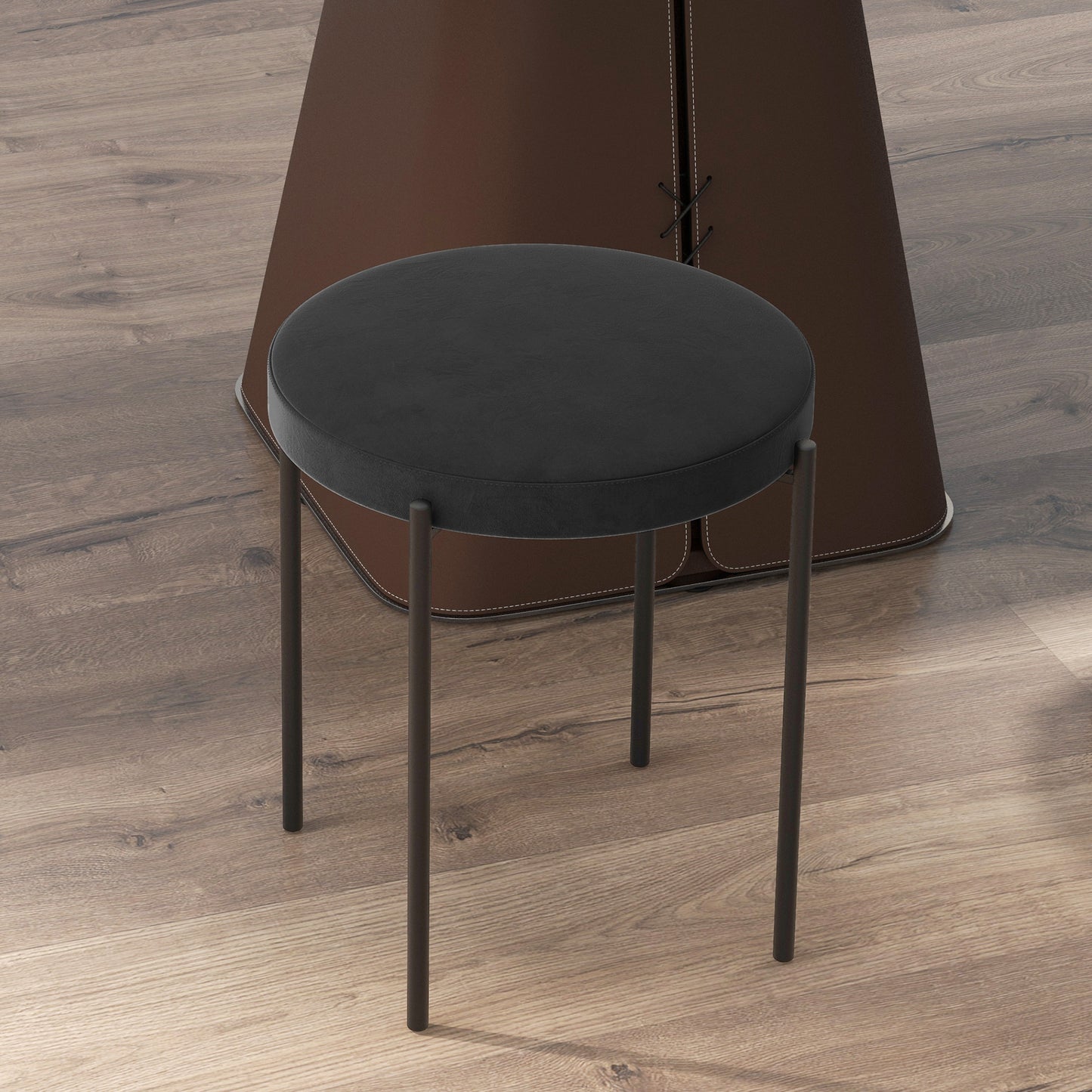 Eetkamerstoel – Stoel – Kuipstoel – Meubel – Zitstoel – Zwarte Velvet Bekleding – Stapelbaar & Lichtgewicht – 41,5x41,5x46 cm