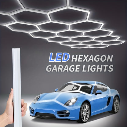 Hexagon LED Garageverlichting – Hexagon Plafondlamp – LED Lichtpaneel – Garage Lamp – Werkplaatsverlichting – Koel Wit 6500K – Eenvoudige Montage