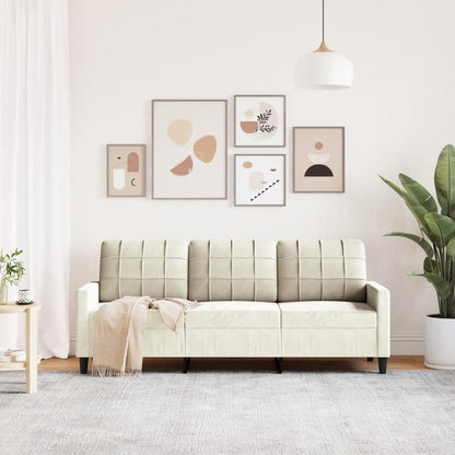 3-zits bank – hoekbank – sofa – loveseat – creme – stevig hardhouten frame – comfortabele polyurethaan kussens