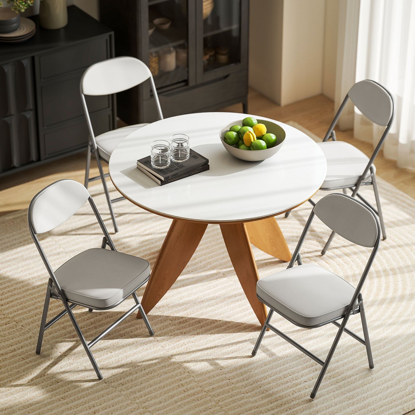 Klapstoel – Opvouwbare Stoel – Campingstoel – Inklapbare Stoel – Tuinstoel – Set van 4 – Met Metalen Frame – Comfortabele Koordstof Bekleding