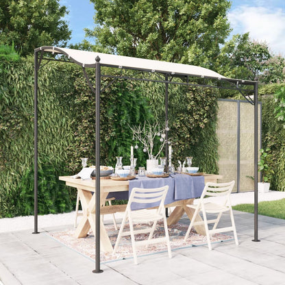 Parasolpaviljoen – Tuinpaviljoen – Overkapping – Zonnescherm – Tuinluifel – Waterbestendig Polyester – Gebogen Dakontwerp – Crème