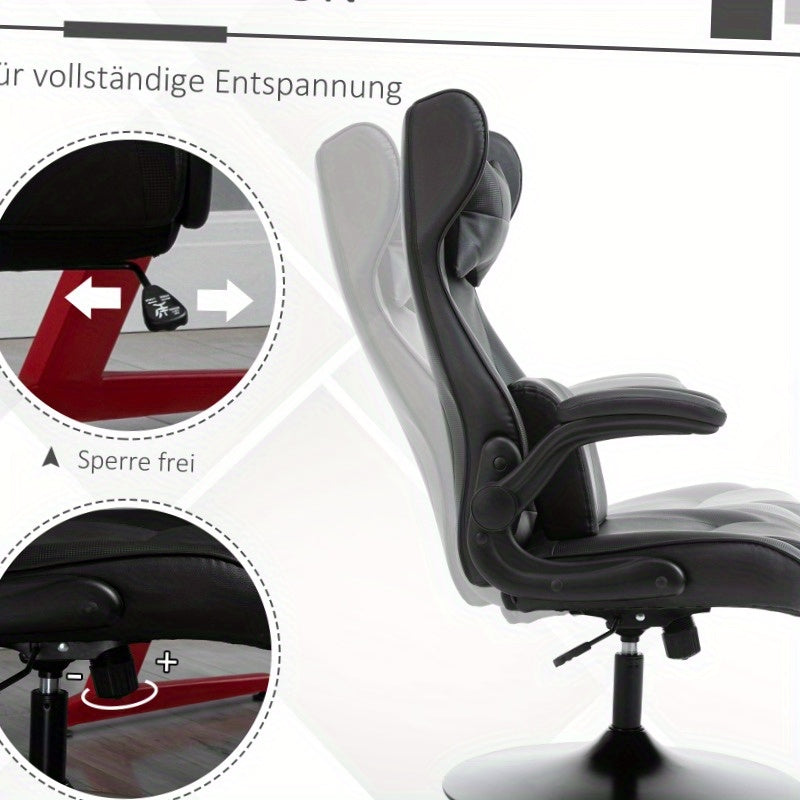 Bureaustoel – Kantoorstoel – Gamestoel – Werkstoel – Draaistoel – Ergonomisch Ontwerp – 360° Draaibaar – Verstelbare Zithoogte – Zwart