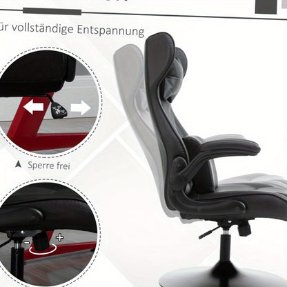 Bureaustoel – Kantoorstoel – Gamestoel – Werkstoel – Draaistoel – Ergonomisch Ontwerp – 360° Draaibaar – Verstelbare Zithoogte – Zwart