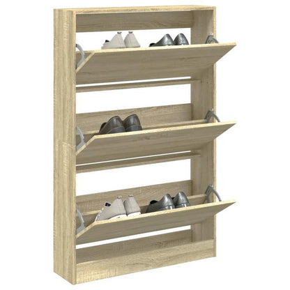 Schoenenkast – Schoenenrek – Schoenenbank – Hal Organizer – Opbergkast – Eikenlook – 80 x 21 x 125,5 cm – Duurzaam Houtmateriaal