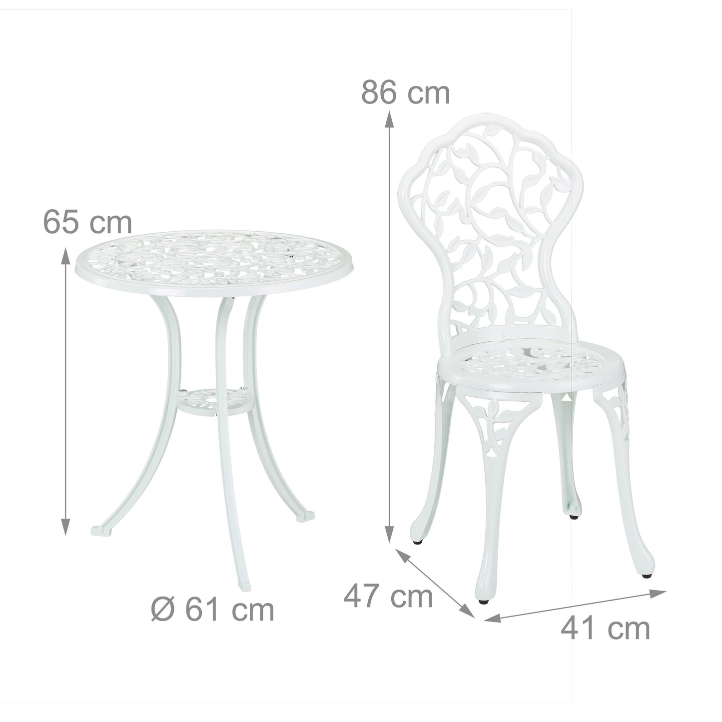 Tuinbank – Buitenbank – Zitbank – Balkonbank – Parkbank – Stalen Tuinbank – Weerbestendig – Inklapbare Tafel – 150x89x58,5 cm