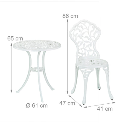 Tuinbank – Buitenbank – Zitbank – Balkonbank – Parkbank – Stalen Tuinbank – Weerbestendig – Inklapbare Tafel – 150x89x58,5 cm