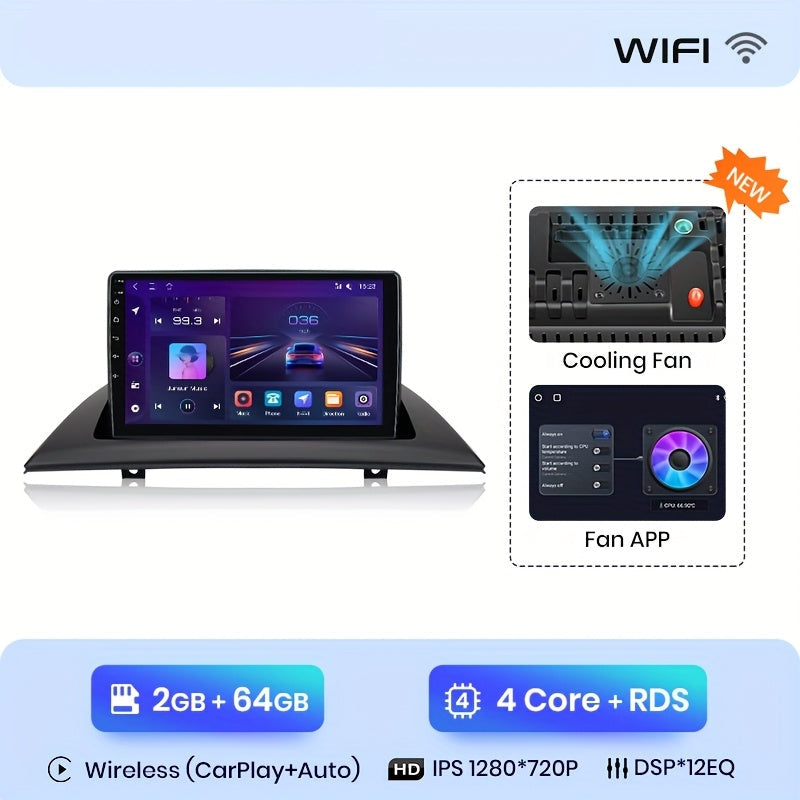 2Din Android Autoradio – Multimedia Speler – Touchscreen Radio – GPS Navigatie – Draadloze CarPlay – 9 Inch HD Scherm – 2GB RAM 64GB Opslag – Offline & Online Navigatie