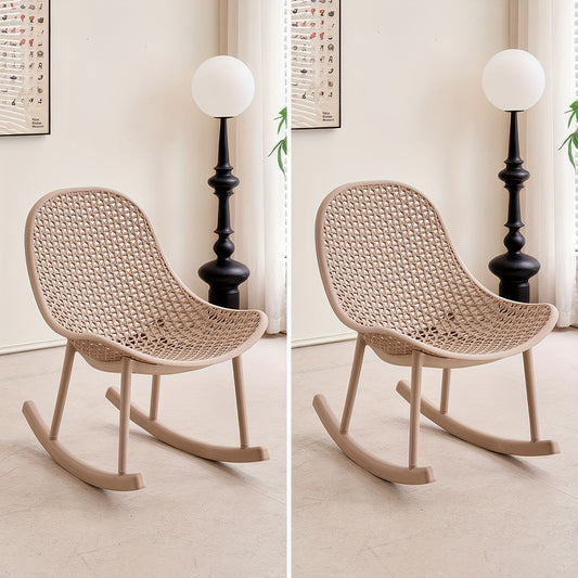 Schommelstoel – Relaxstoel – Fauteuil – Loungestoel – Schommelbank – Ergonomisch Ontwerp – Duurzaam PP Materiaal Wit Set 2 Stuks