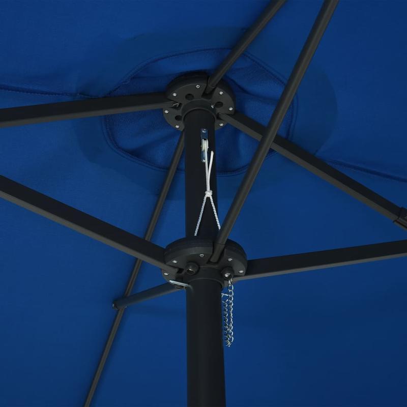 Adjustable Height Blue Parasol with Aluminum Pole - 460x270cm Portable Outdoor Sun Shade, Durable Polyester & Spandex Blend, Classic Rectangular Design for Patio, Garden, Poolside, Patio Shade, Garden Sun Protection, Sleek Pa