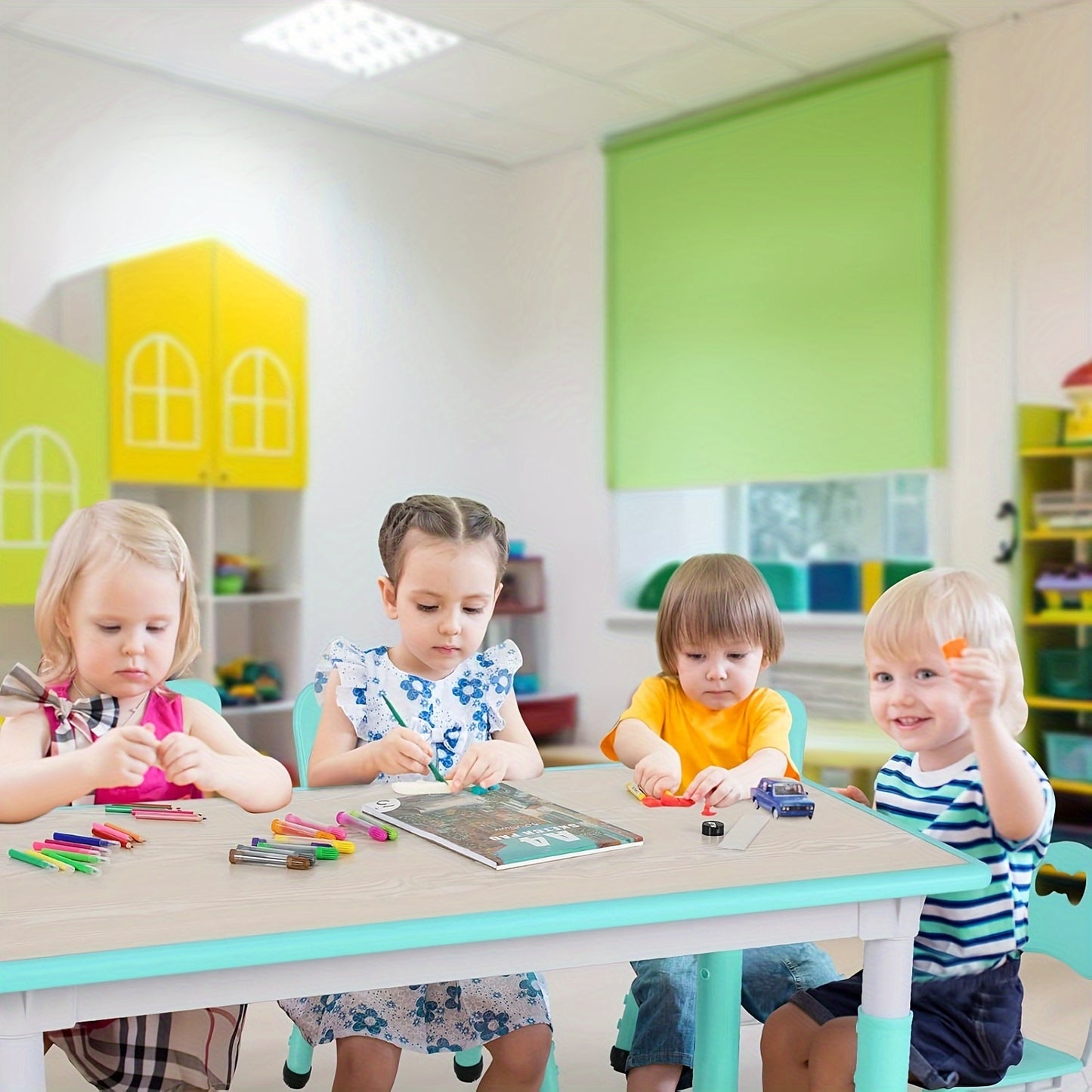 Kinderstoel – Kindertafel – Stoelenset – Kindermeubilair – Kleuterstoel – Verstelbare Hoogte – Duurzaam HDPE Kunststof
