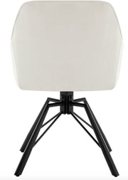 Eetkamerstoel - Set van 2 stoelen - Fluweel eetkamer stoel - Eettafel stoel - Fauteuil - Draaibaar - Velvet - Metalen poot - Wit/Cream