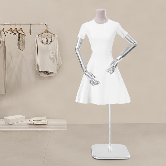 Female Dress Form Display, Clothing Store Female Dress Display Props, Adjustable Height Clothing Form