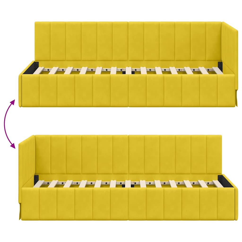 Bedframe – Bedombouw – Slaapkamerbed – Eenpersoonsbed – Wijnrood Fluwelen Hoofdbord – Stevig Plaatmateriaal 90x200 cm