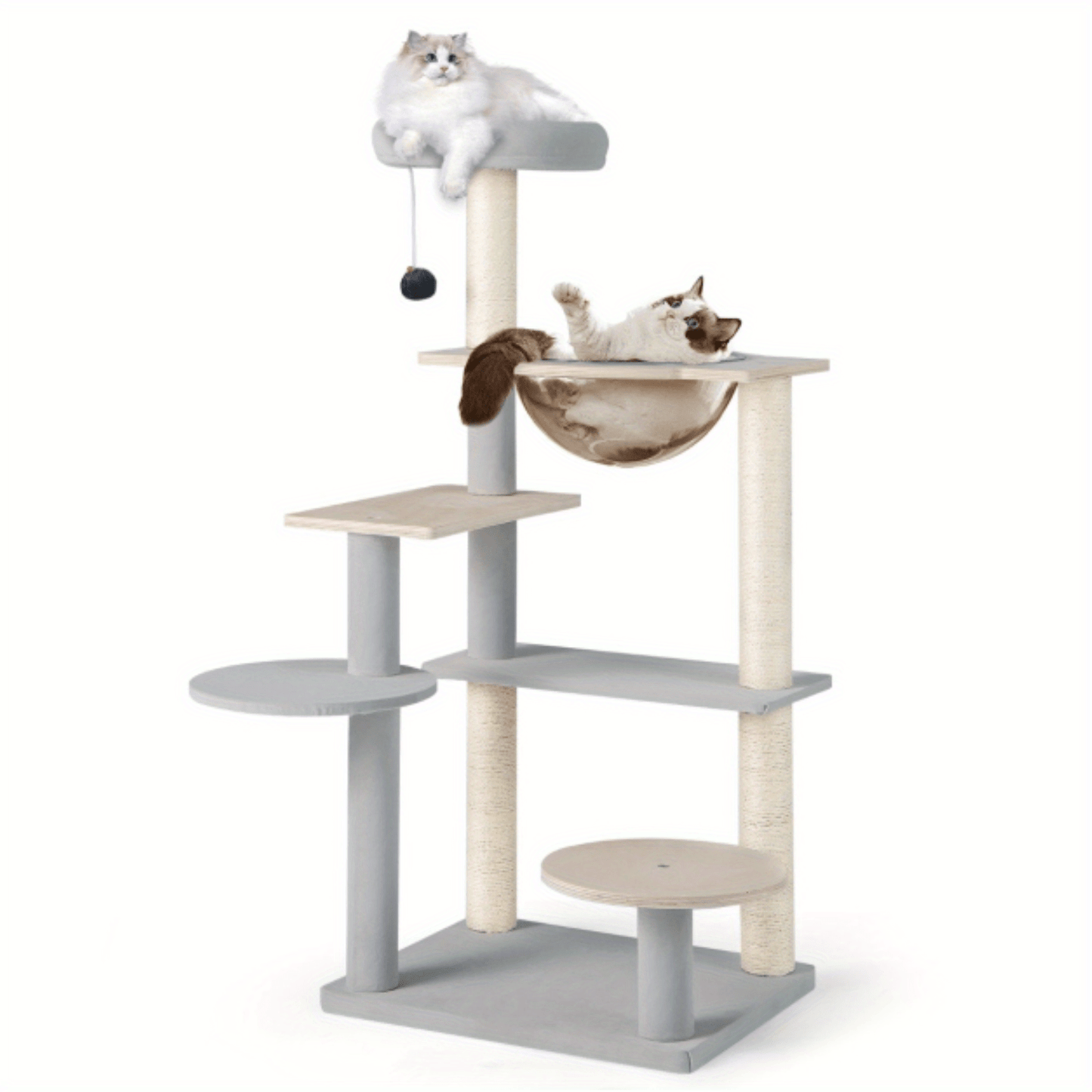 Krabpaal – Krabboom – Kattenmeubel – Klimpaal – Kattenboom – 113 cm Hoog – Stabil Multiplex Met Sisal Bekleding