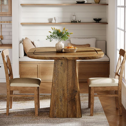 Eettafel Vierkant – Keukentafel – Tafel Voor 2-4 Personen – Bistrotafel – Ontbijttafel – Compact MDF Hout – Zware Pedestal Basis 300kg Draagvermogen