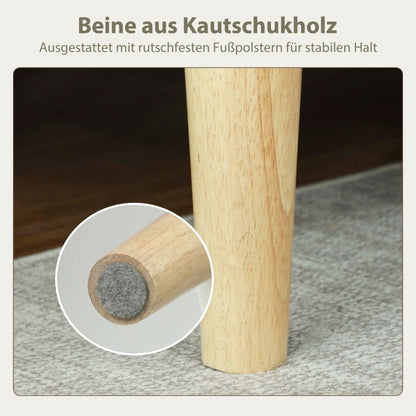 2-zitsbank – Tweezitsbank – Zitbank – Sofa – Loveseat – Crèmekleurig Fluweel – Compact 130 cm Breed – Rubberen Poten