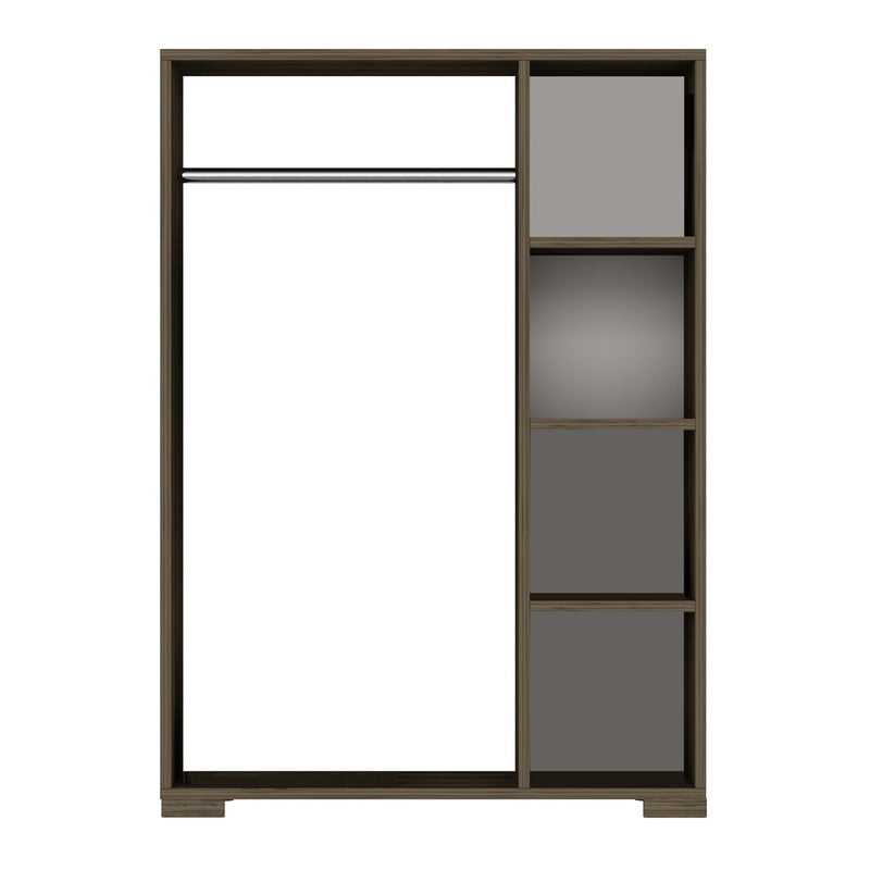 Kledingkast – Garderobekast – Kleerkast – Opbergkast – Dichte Kast – Antraciet – Compact 126x90x30 cm – Stevig Spaanplaat met Kledingstang