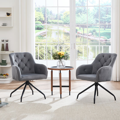 Eetkamerstoel – Stoel – Draaistoel – Kuipstoel – Armstoel – 360° Draaibaar – Velvet Bekleding Met Memory Foam