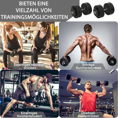 Verstelbare Dumbbell Set – Gewicht Dumbbells – Halterset – Home Gym Gewichten – Crosstraining Gewichten – 2 x 25 kg – Plastic Coating & Vloerbescherming