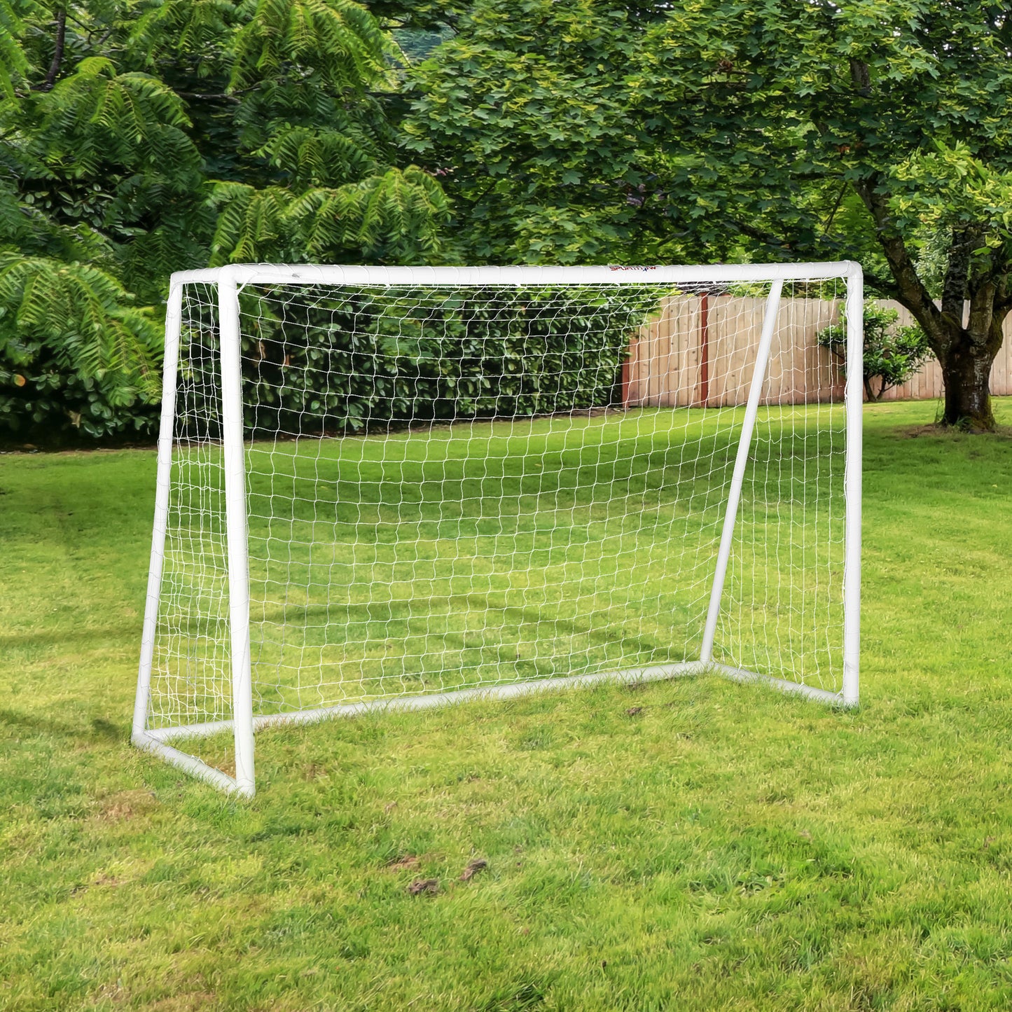 Voetbaldoel – Doelnet – Trainingdoel – Tuindoel – Voetbalgoal – Wit – Lichtgewicht PVC Frame – Inclusief Grondpennen 300x120x200 cm