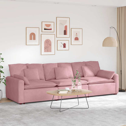 Hoekbank – Modulaire Bank – L-vormige Bank – Zitbank – Loungesofa – Velvet Bekleding – Stevig Metalen Frame – Donkergroen