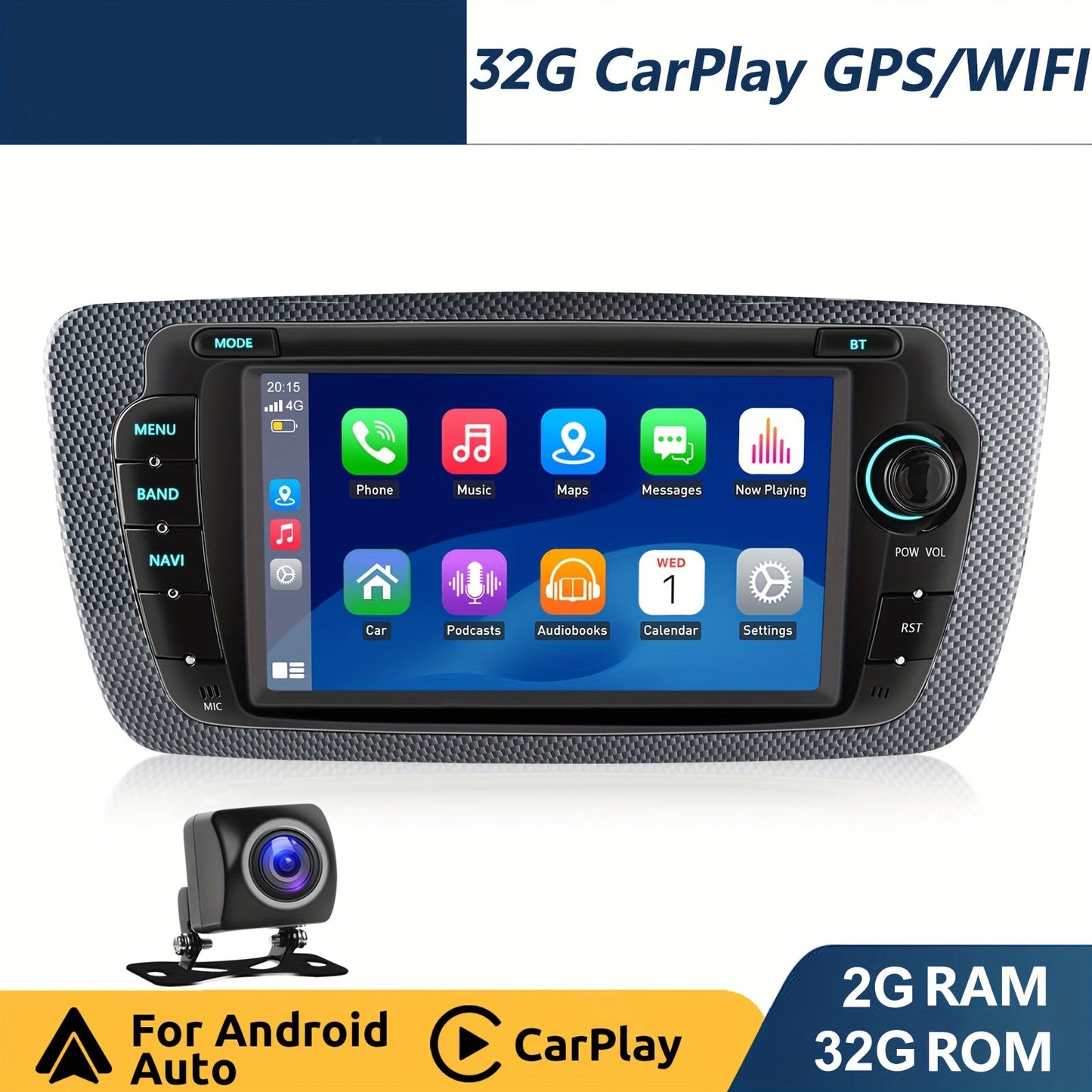 Autoradio – Autoradio Multimedia – Auto Stereo – Inbouwradio – Car Audio – 7 Inch Touchscreen – Android 14 met Draadloos CarPlay & Android Auto