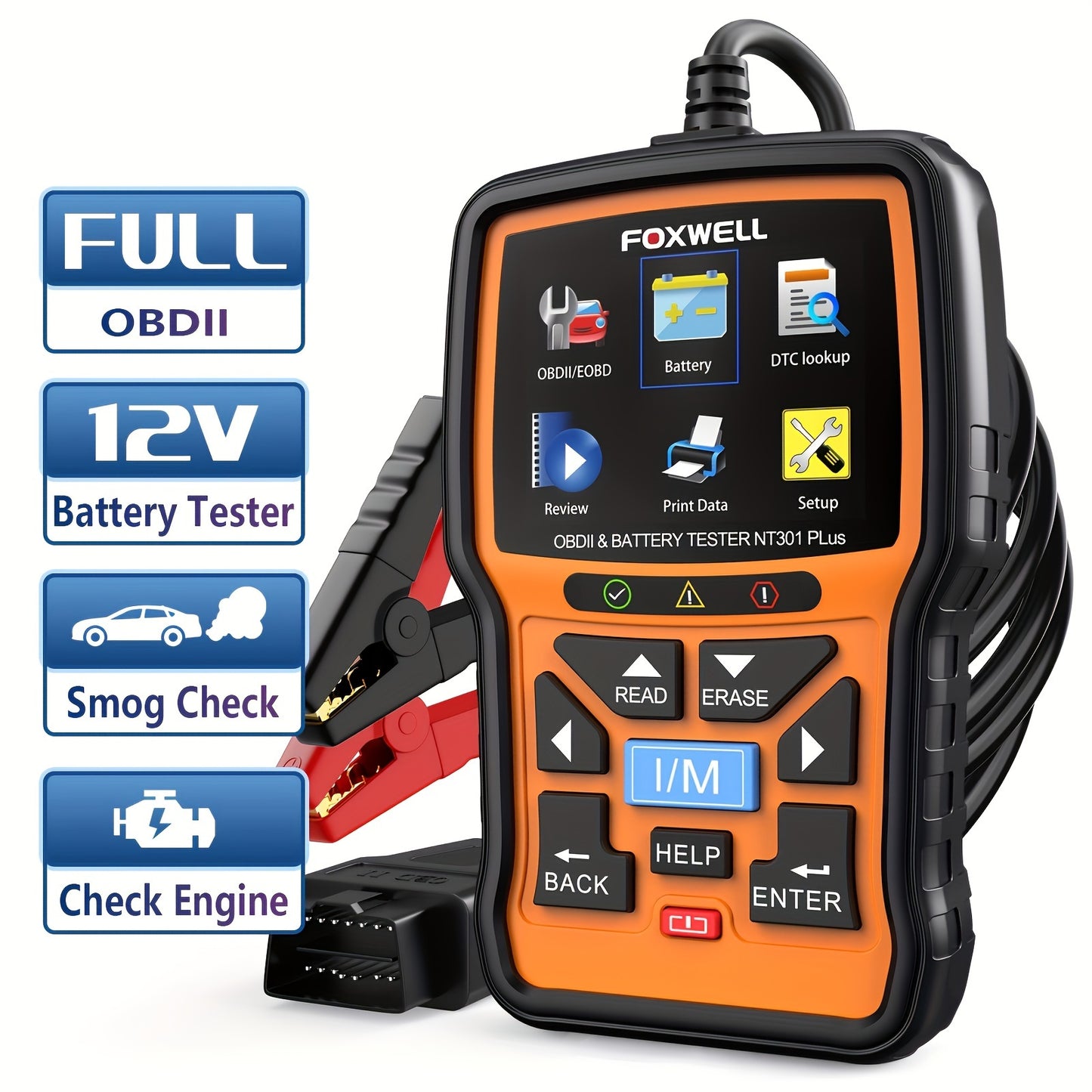OBD2 Scanner – Diagnostische Scanner – Foutcode Lezer – Batterijtester – Auto Diagnosetool – 12V Batterijtest Met Cold Cranking Amps – Check Engine Light Reset