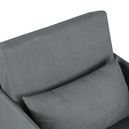 Moderne Grijze Stoffen Sofa – Zitbank – Loveseat – Settee – Divan – Wasbare Hoes – Stevig Metalen Frame – Inclusief Kussens – Compact 70x76x77 cm