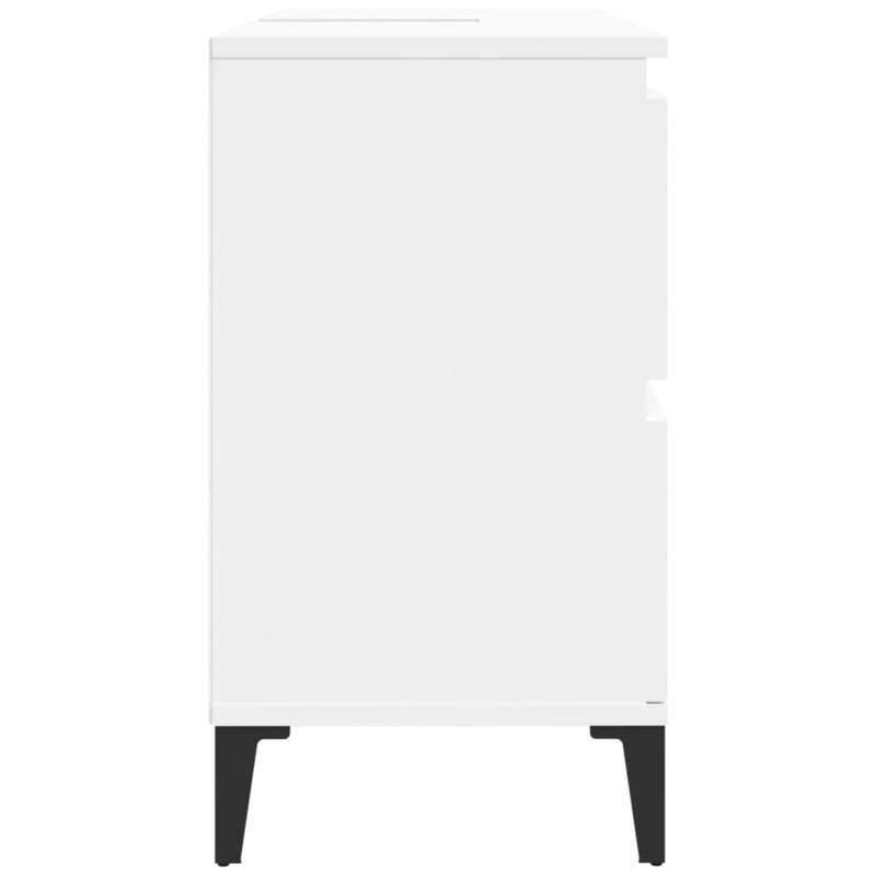 Witte Onderkast Badkamer – Wastafelkastje – Badkamerkast – Opbergkast – Kast Onder Wastafel – Ruimtebesparend Design – 80x33x60 Cm MDF Hout