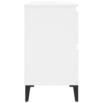 Witte Onderkast Badkamer – Wastafelkastje – Badkamerkast – Opbergkast – Kast Onder Wastafel – Ruimtebesparend Design – 80x33x60 Cm MDF Hout