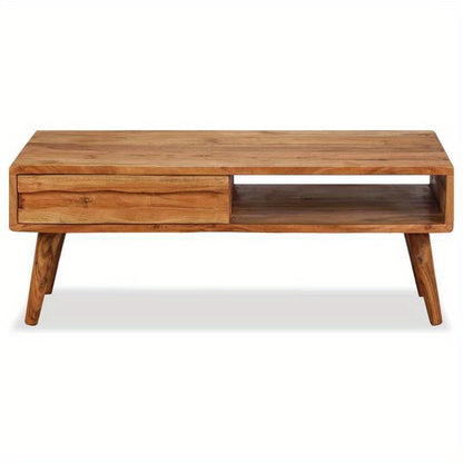 Salontafel – Koffietafel – Bijzettafel – Woonkamertafel – Lounge Tafel – Massief Hout – Met Opberglade – 100x50x40 cm – Geschikt Voor Binnengebruik – Onderhoudsvriendelijk