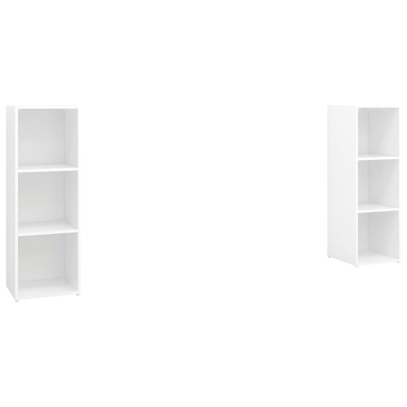 2pcs White Modern Minimalist Floating TV Stand with Storage Shelves - Heavy-Duty Hardwood Construction, Space-Saving Wall-Mounted Design, 68.58cm Height, 3.2 Cu Ft Capacity, Easy Assembly for Flat-Screen TVs, Media Consoles &