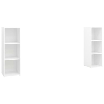 2pcs White Modern Minimalist Floating TV Stand with Storage Shelves - Heavy-Duty Hardwood Construction, Space-Saving Wall-Mounted Design, 68.58cm Height, 3.2 Cu Ft Capacity, Easy Assembly for Flat-Screen TVs, Media Consoles &