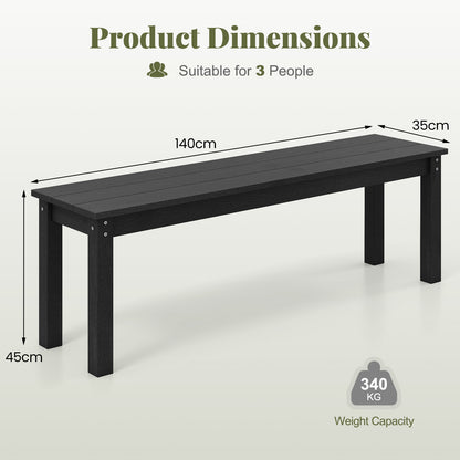 Tuinbank – Buitenbank – Zitbank – Parkbank – Balkonbank – HDPE Materiaal – 140 cm Lang – 340 kg Draagvermogen