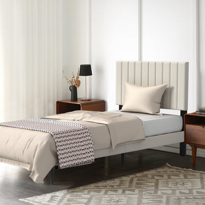 Bedframe – Logeerbed – Metalen Bed – Bedframe Met Hoofdeinde – Stalen Bed – Modern Design – Flanellen Hoofdeinde – 12 Lattenbodem – Draagkracht 300 kg – 90x200 cm – Zwart