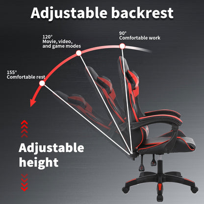 High-Back Gaming Chair PC Office Chair Computer Racing Chair PU Desk Task Chair Ergonomic Executive Swivel Rolling Chair with Lumbar Support for Back Pain Women, Men