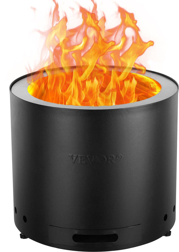Vuurschaal - Rookvrije Verwarming - 430 Roestvrij Staal - Bestand Tegen Temperaturen Tot 1000 °C - Zonder Roest Of Afbladderende Verf - En Wordt Geleverd Met Een Uittrekbare Asbak Voor Eenvoudig Schoonmaken - Monteren En Vervoeren - Zwart