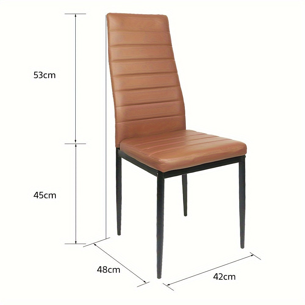 Eetkamerstoel – Stoel – Keukenstoel – Armstoel – Diningset – Set Van 2 – Kunstleer Bekleed – Metalen Frame – Hoge Rugleuning – Zithoogte 45 cm