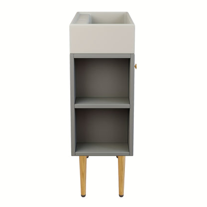 Bathroom Furniture Washbasin with Washbasin Cabinet 55cm, Washbasin Cabinet, Small Guest Bathroom Furniture, Light Gray,  Spacesaving Solution, Sleek Design, Modern Washbasin, Integrated Basin, Bathroom Storage, Urban Dweller