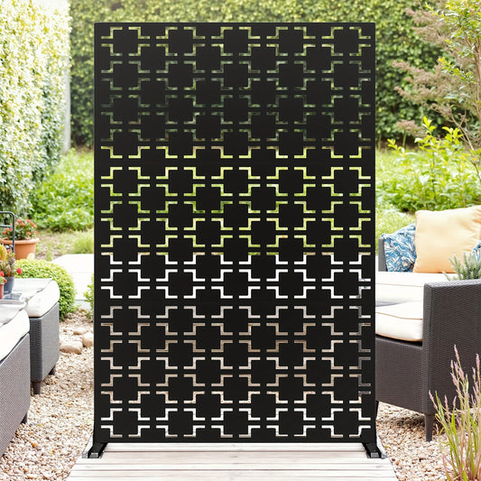 Tuinscherm – Privacyscherm – Schutting – Afsluiting – Balkonscherm – Metalen Frame – Weerbestendig 182x119 cm – Vrijstaand & Eenvoudige Montage