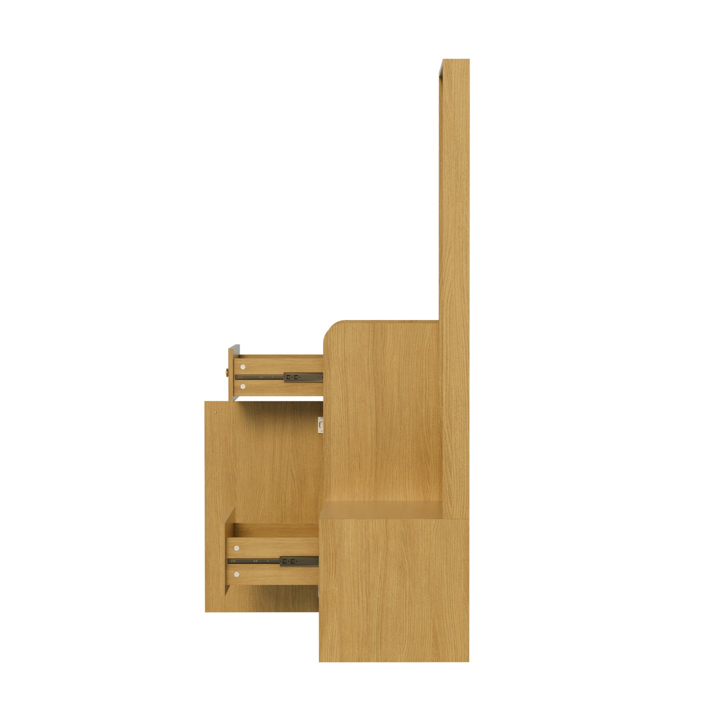 Kapstok – Wandkapstok – Garderobekast – Halmeubel – Schoenenrek – Compact Design – Verstelbare Haken – Spiegel – Warme Houtlook – 105x38x180 cm