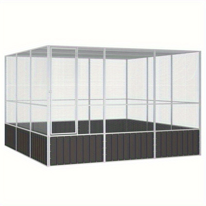 Vogelkooi – Vogelvolière – Papegaaienkooi – Parkietenkooi – Dierenkooi – Gegalvaniseerd Staal – Ruim 302,5x324,5x211,5 cm – Veilig en Comfortabel Anthraciet