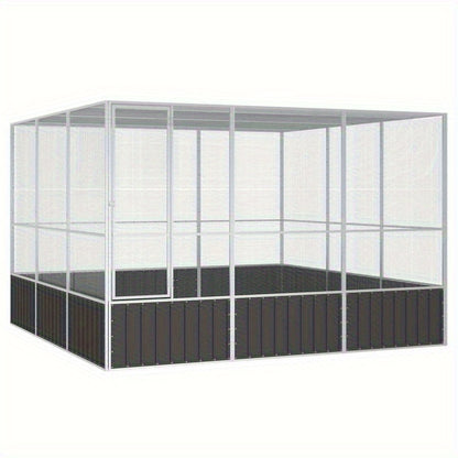 Vogelkooi – Vogelvolière – Papegaaienkooi – Parkietenkooi – Dierenkooi – Gegalvaniseerd Staal – Ruim 302,5x324,5x211,5 cm – Veilig en Comfortabel Anthraciet