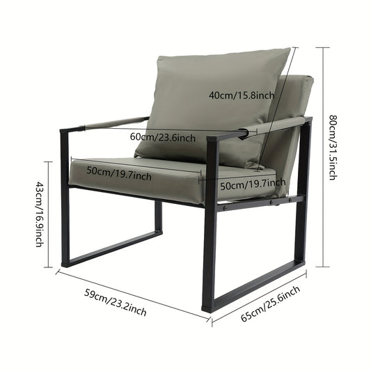 Loungestoel – Fauteuil – Relaxstoel – Kamerstoel – Leesstoel – Ergonomisch Design – Stevig IJzeren Frame – Schuimvulling – Zwart