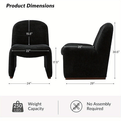 Lounge Stoel – Fauteuil – Zithoekstoel – Armstoel – Designstoel – Modern Zwart – Ergonomisch Gestoffeerd – Massief Houten Frame