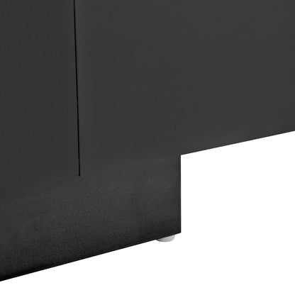 Modern Expandable/Retractable Coffee Table with Black & White Glossy Tabletop, Hidden Storage - Heavy-Duty Metal Frame, Easy Assembly, Space-Saving Convertible Design for Small Spaces, Apartments, Living Room Furniture (No Wo